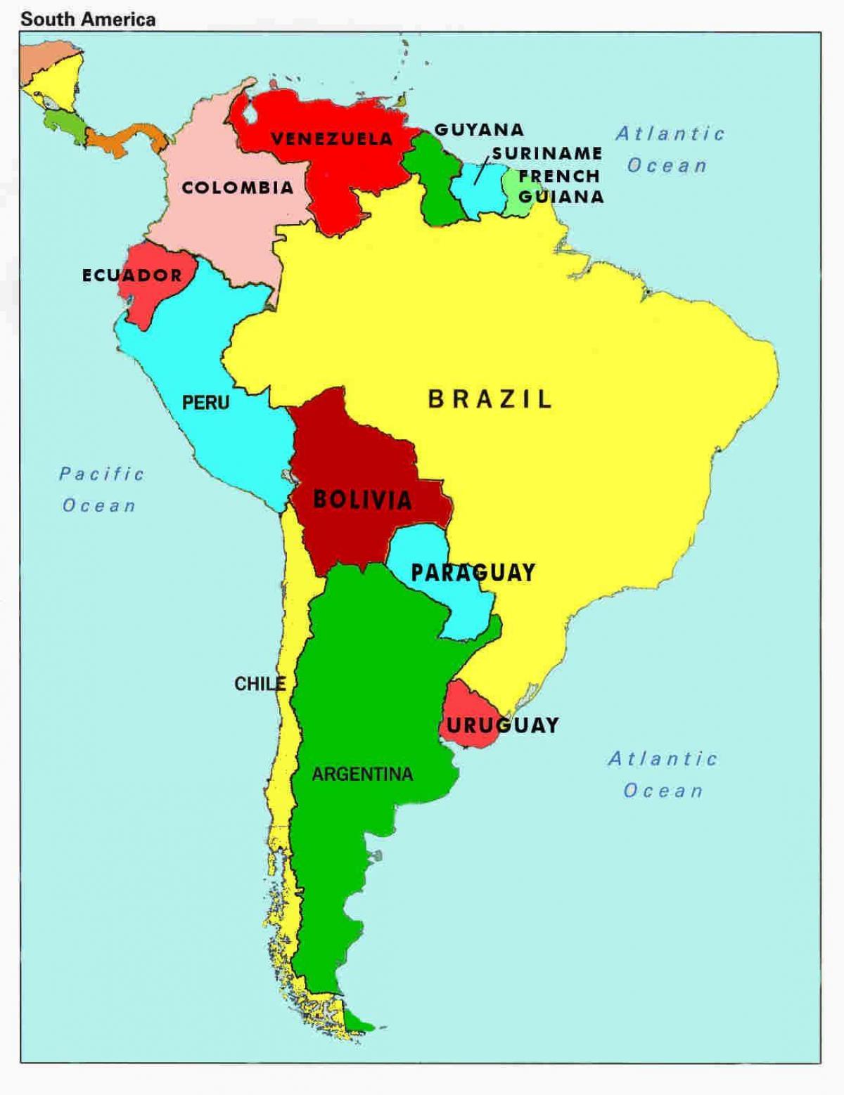 карта Венесуели і сусідніх країн