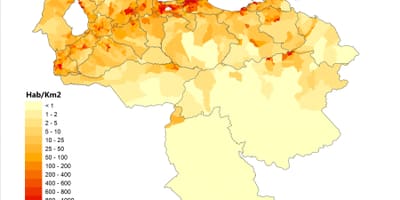 Венесуела карту щільності населення 