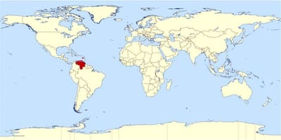 Розташування Венесуели на карті світу