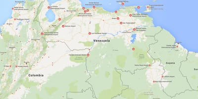 Карта Венесуели аеропортів