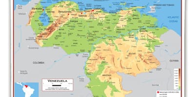 Карта висот Венесуела 